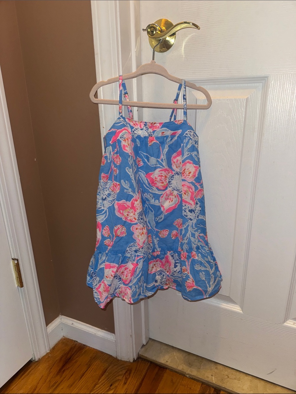 Lilly Pulitzer Blue Dress with Pink Floral Print